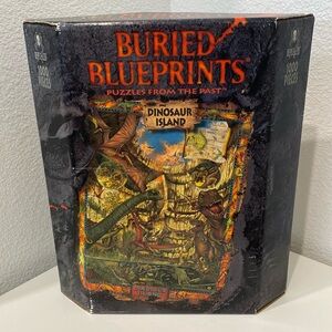 1997 Vintage BURIED BLUEPRINTS puzzle DINOSAUR ISLAND 1000 pcs NEW IN BOX!!